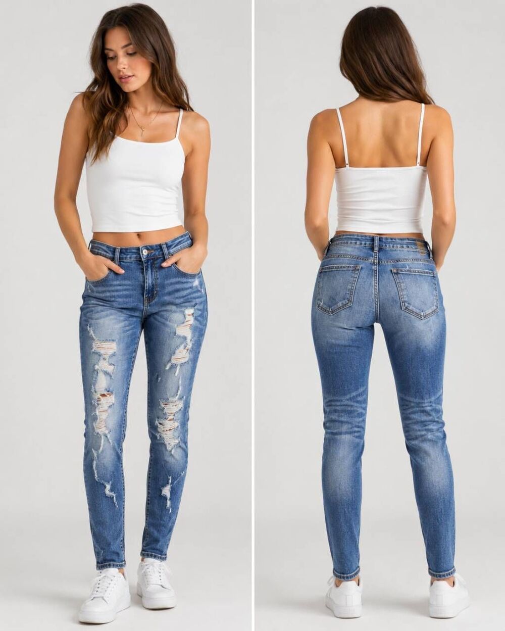 Kancan Womens/ Juniors Midrise Jeans Size 9 /28 Ripped Medium Wash